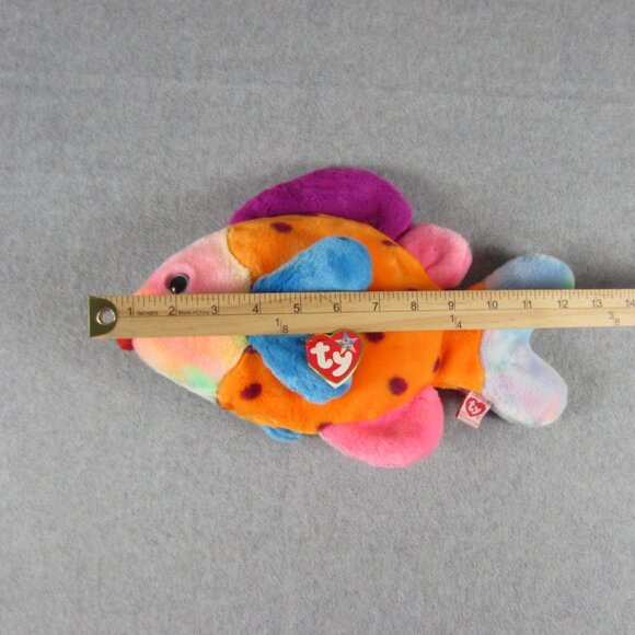 Beanie Babies TY Lips The Fish Rainbow Plush Toy - Picture 6 of 13